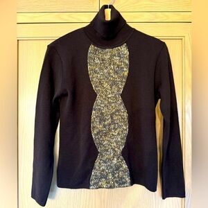 Vintage Lo. Ri. Mixed Knit Pattern Merino Woolblend Turtleneck / Italy / Medium